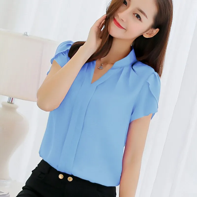 Women Office Ladies Chiffon Tops