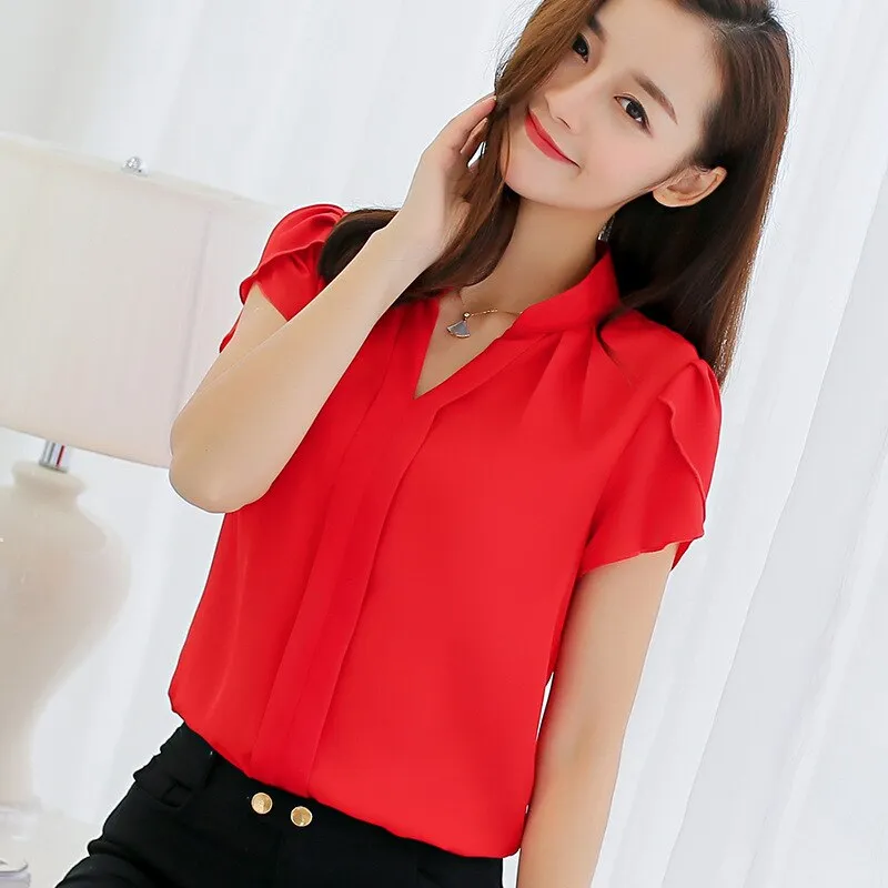 Women Office Ladies Chiffon Tops