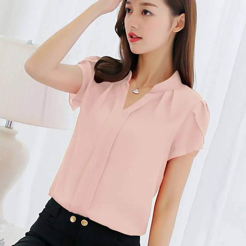 Women Office Ladies Chiffon Tops