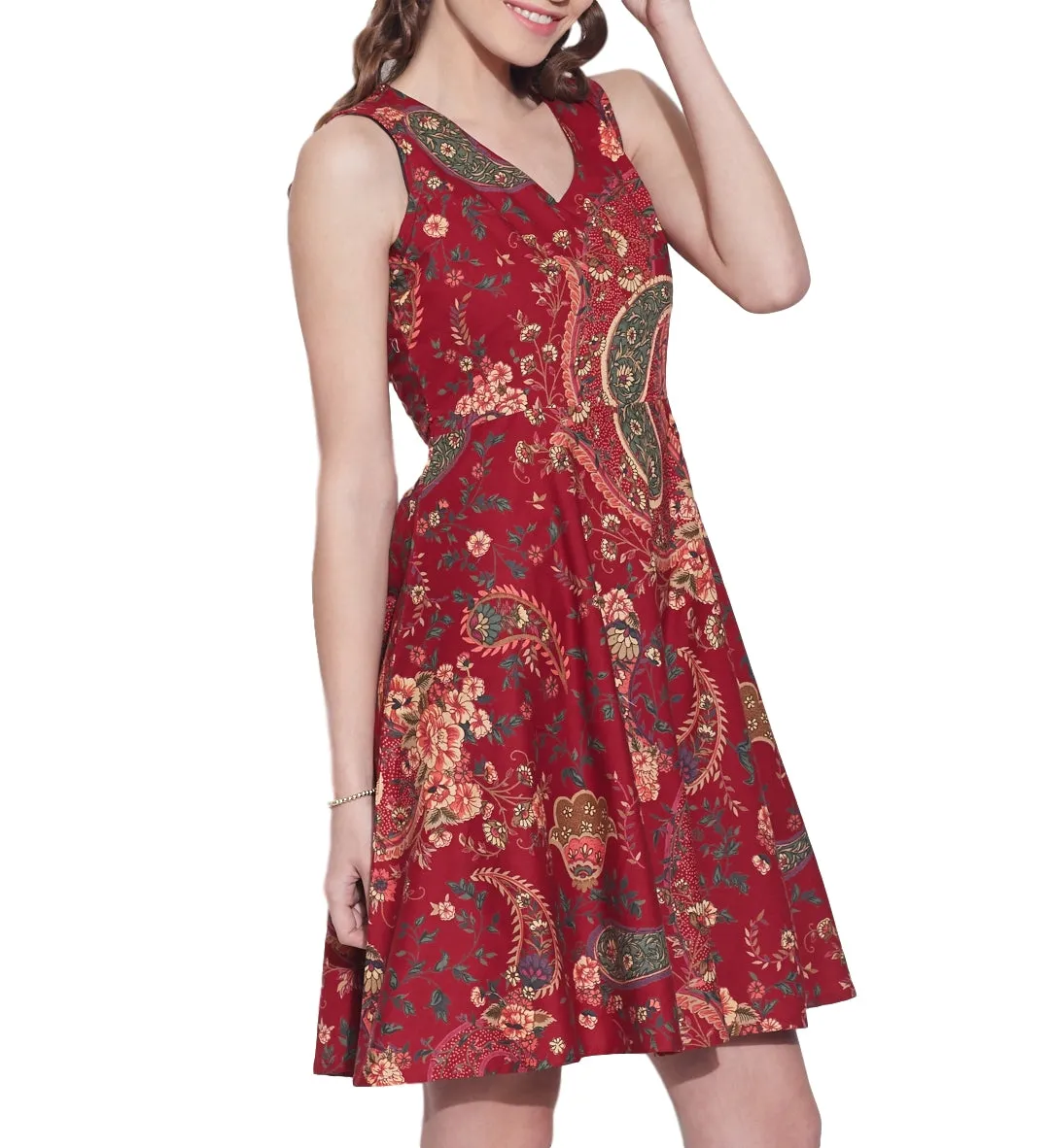 Womens Accessories Cotton Printed Dress,Machine Washable,W-CPD44-1610, Size-44 Inch