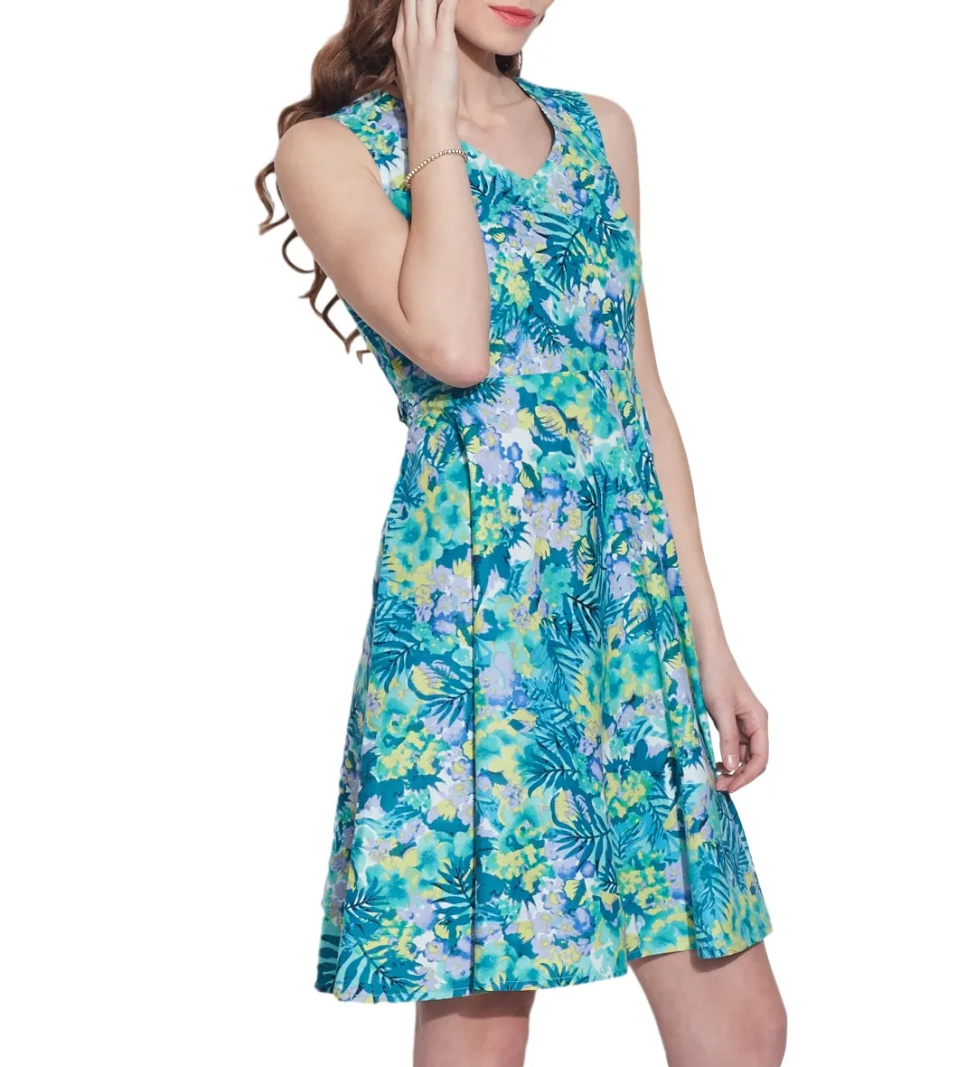 Womens Clothing Cotton Printed Dress,Machine washable,W-CPD32-1619, Size-32 Inch