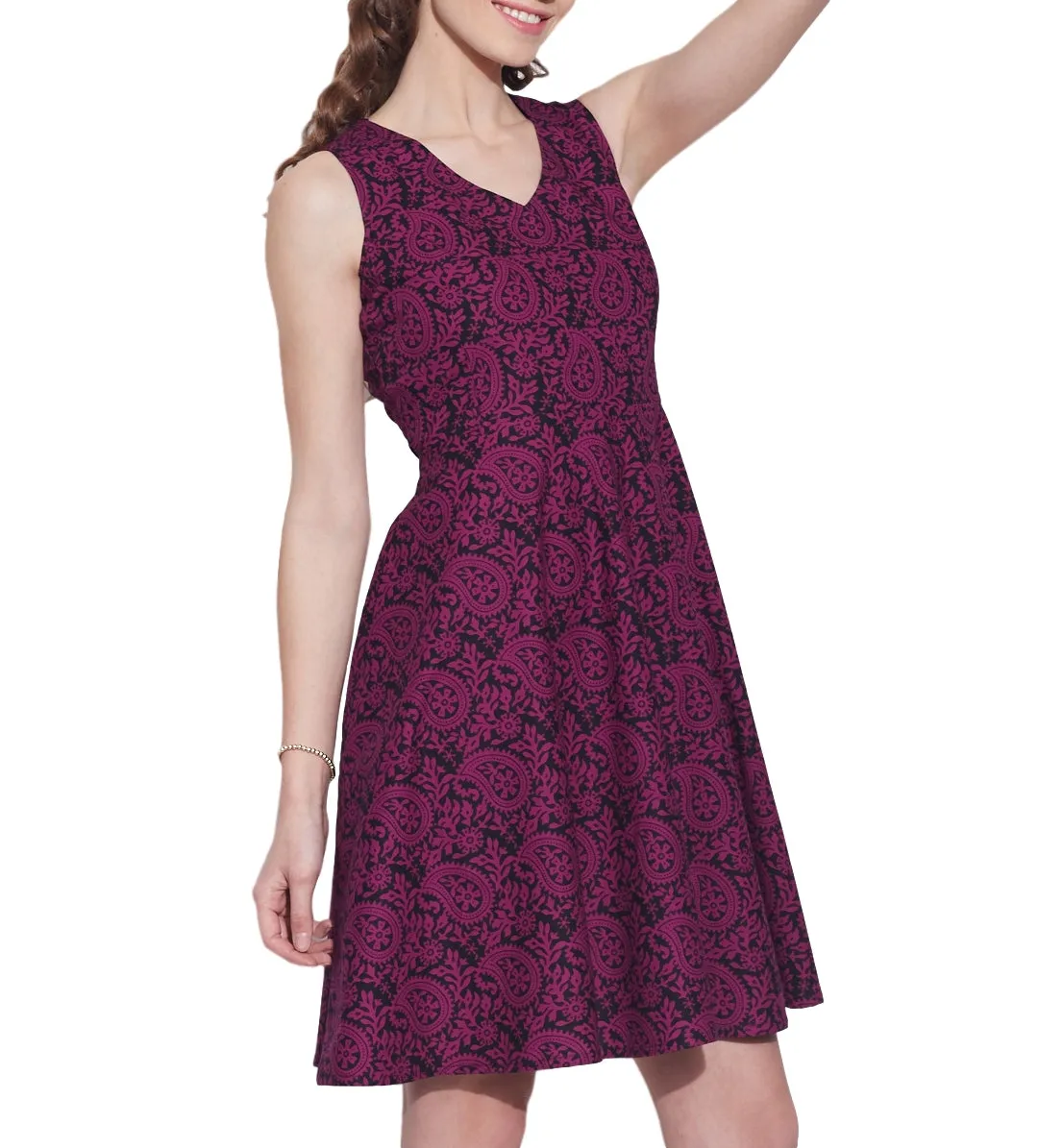 Womens Clothing Cotton Printed Dress,Machine washable,W-CPD44-1612, Size-44 Inch